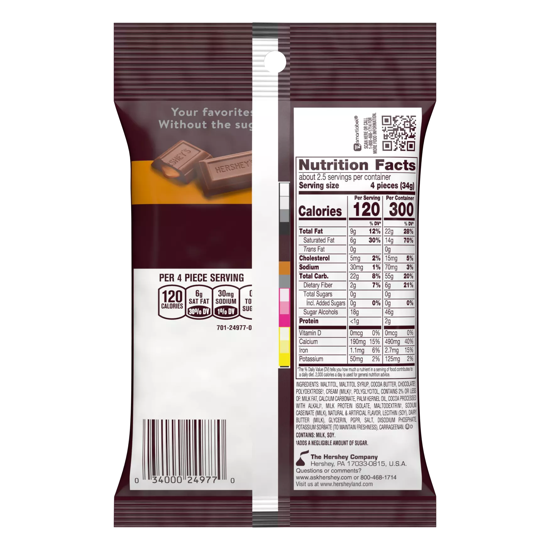 HERSHEYS CARAMEL ZERO SUGAR