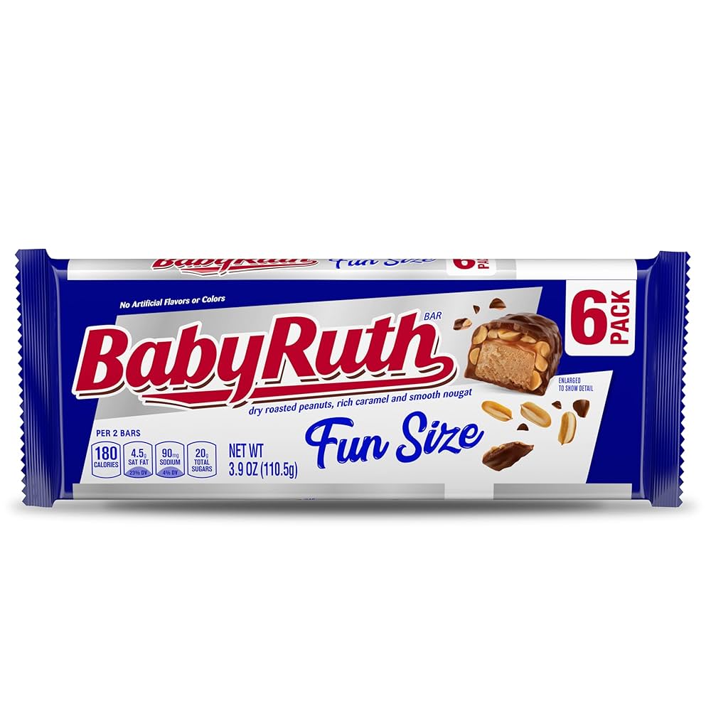 🥜 Baby Ruth Fun Size - ¡Un Clásico Americano! (Pack de 6) 🥜