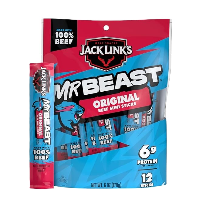 Beef Mini Sticks Jack Link's x MrBeast Sabor Original (170g / 12 pzs)