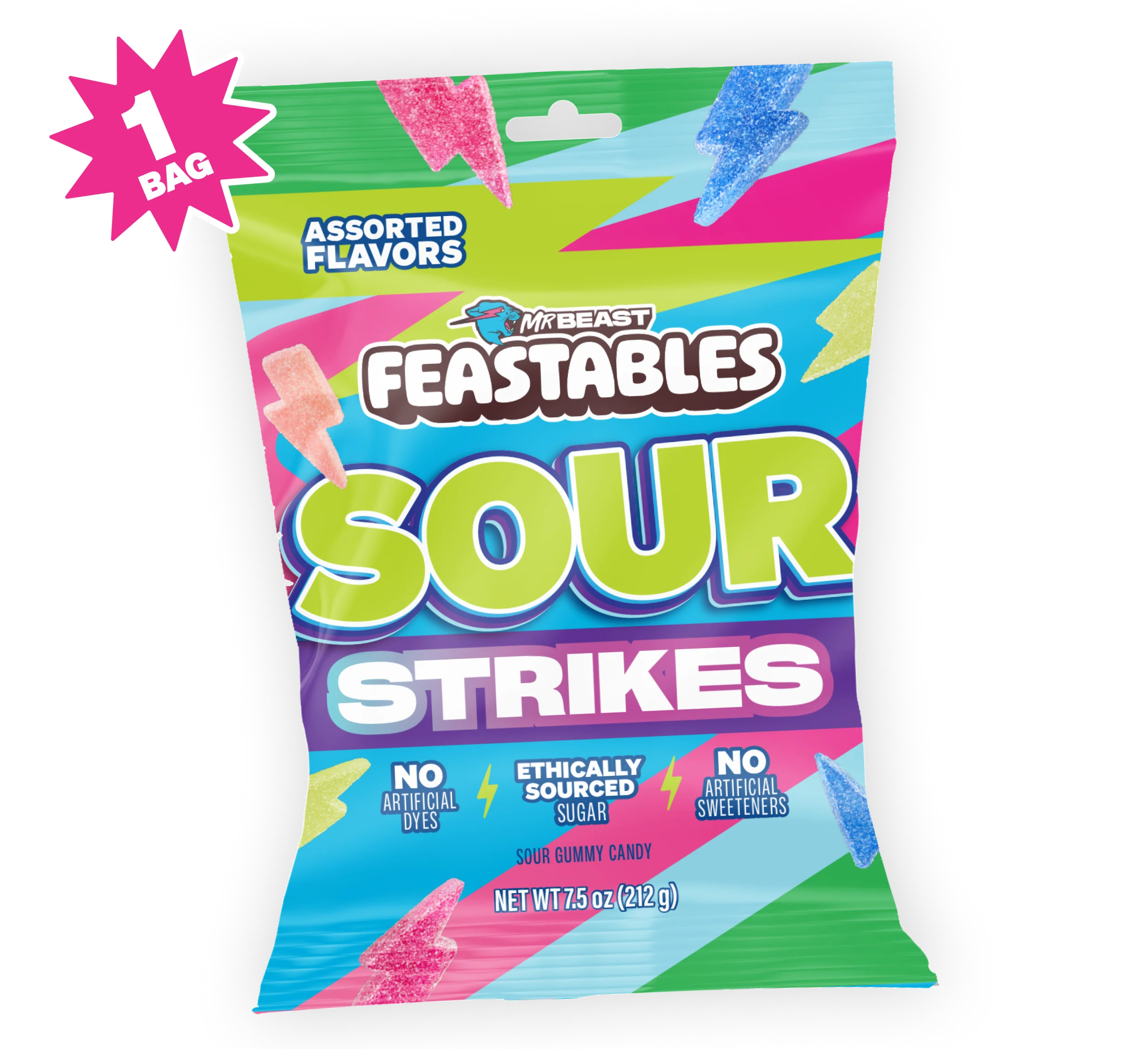 Feastables sour strikes assorted flavors