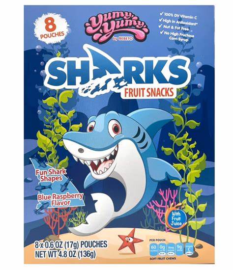 Bebeto Blue Razz Shark Gummy